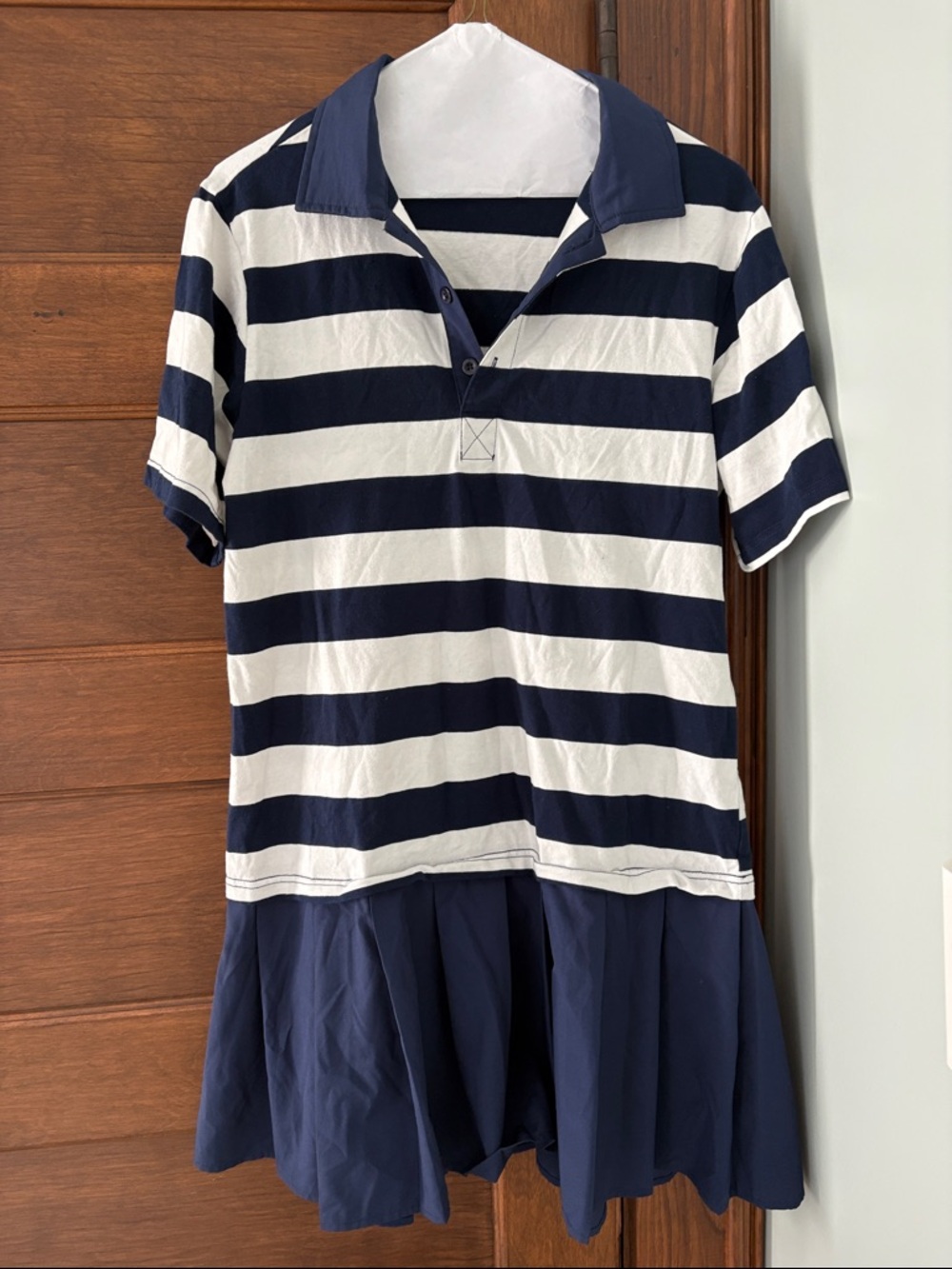 Navy & White Striped Women’s Polo Dress